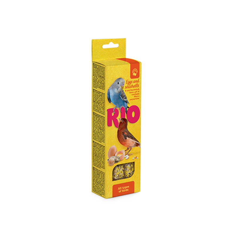 RIO STICKS FOR ALL TYPES OF BIRDS WITH EGGS AND SEASHELLS - 2X40GRM