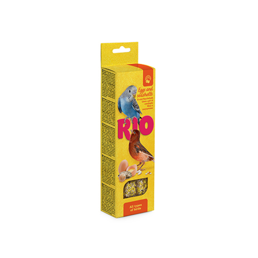 RIO STICKS FOR ALL TYPES OF BIRDS WITH EGGS AND SEASHELLS - 2X40GRM