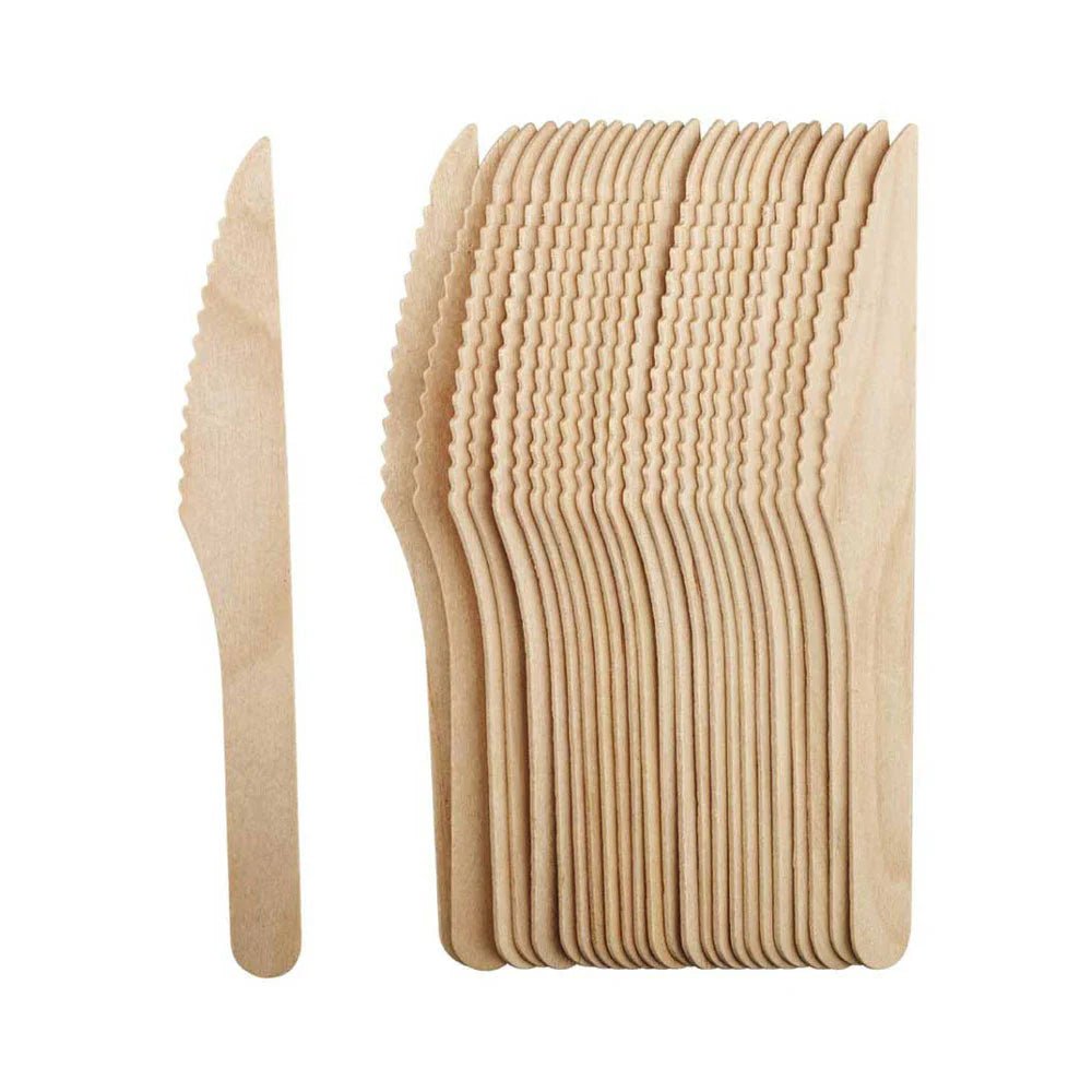 Wooden Cutlery – Spoon, Fork & Knife (16cm, Unwrapped, 1 x 100 pcs Each)