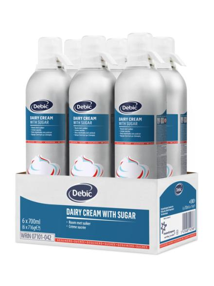WHIPPING CREAM SPRAY 6 BOTTLES X 700ML - DEBIC
