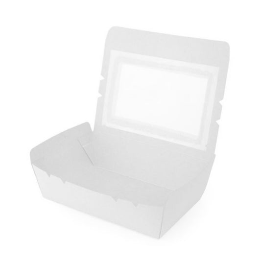 Kraft Lunch Box with Window – Brown & White | Eco-Friendly Takeaway Packaging