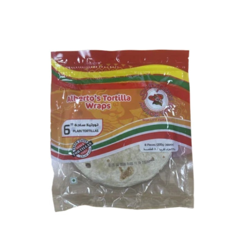 Senor Pepe 6" Alberto's Tortilla Wraps Plain (20x8 wraps)