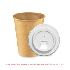 Brown Single Wall Paper Cups with Bagasse Lids