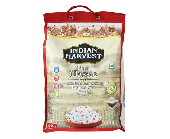Indian Harvest Pure Classic Extra Long Grain Basmati Rice - 5Kg