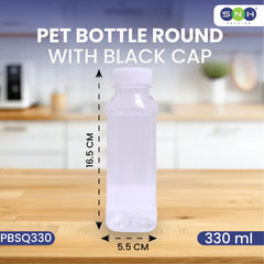 PET Bottles with Caps – Round | Multiple Sizes | Clear Food-Grade Plastic | Leak-Proof, Reusable & Available in Bulk
