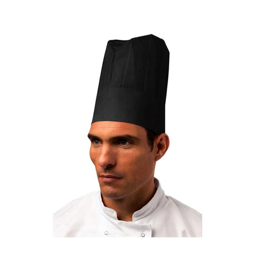Chef Hat Non Woven Black & White 1x10 Pcs