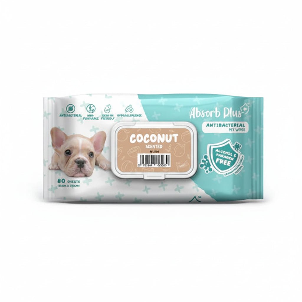 Absorb Plus AntiBacterial Pet Wipes Coconut Scented - 80PCS - SNH Packing