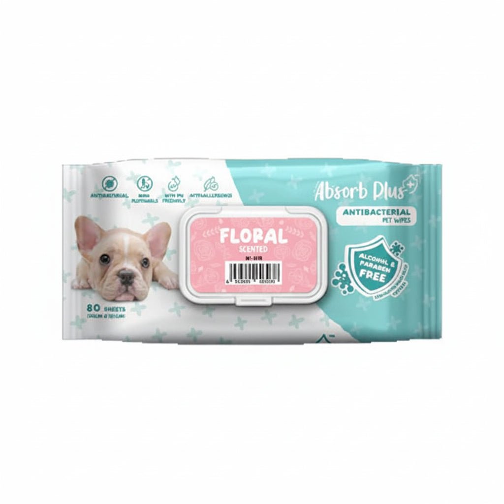 Absorb Plus AntiBacterial Pet Wipes Floral Scented - 80PCS - SNH Packing