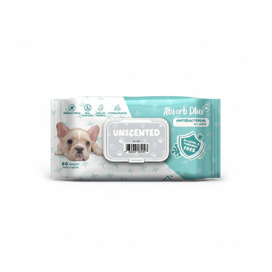 Absorb Plus AntiBacterial Pet Wipes Unscented - 80PCS - SNH Packing