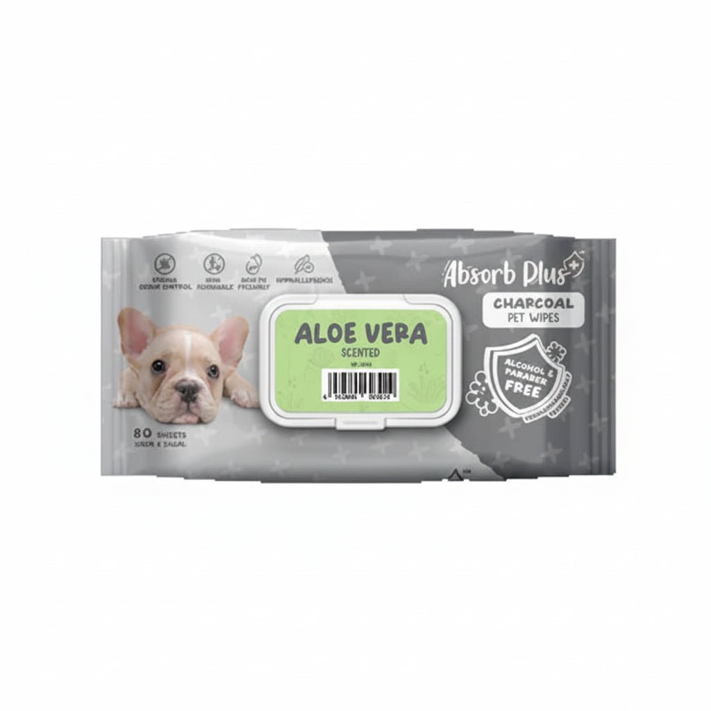 Absorb Plus Charcoal Pet Wipes Aloe Vera Scented - 80PCS - SNH Packing