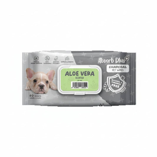 Absorb Plus Charcoal Pet Wipes Aloe Vera Scented - 80PCS - SNH Packing