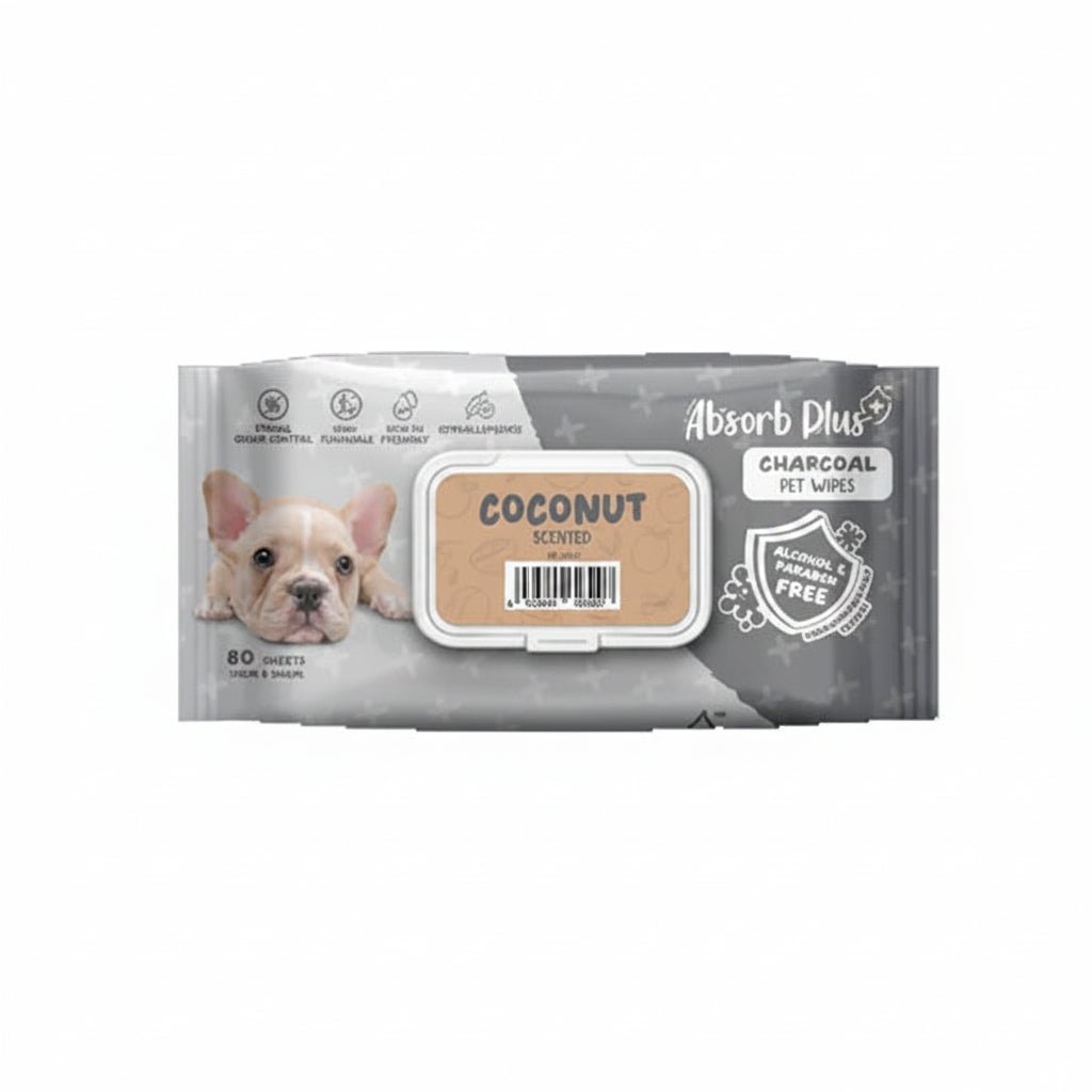 Absorb Plus Charcoal Pet Wipes Coconut Scented - 80PCS - SNH Packing