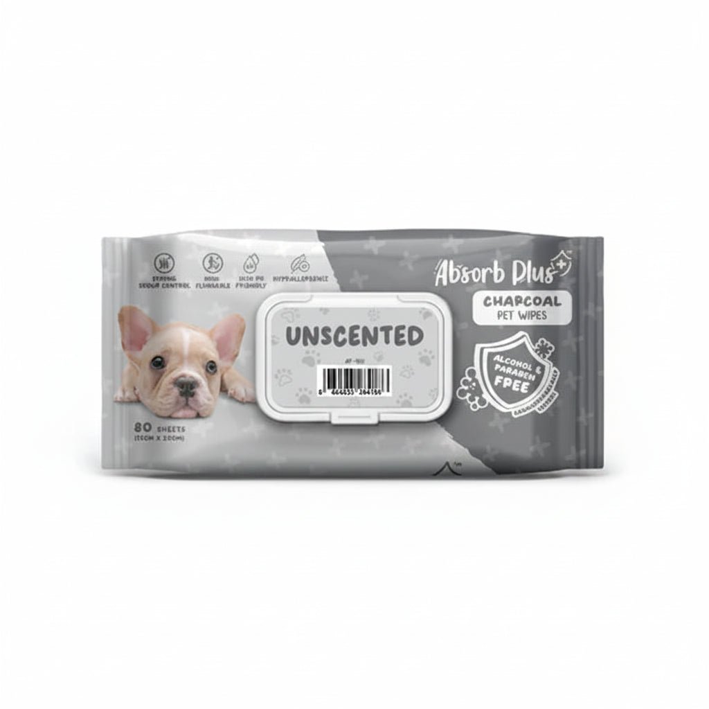 Absorb Plus Charcoal Pet Wipes Unscented - 80PCS - SNH Packing
