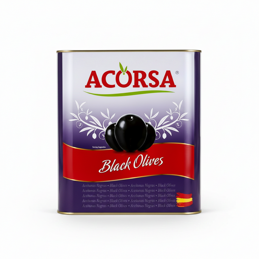 Acorsa Black Olives 5kg Foodservice Tin