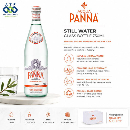 Acqua Panna Still Water Glass Bottle 750ML 12 Bottles - SNH Packing
