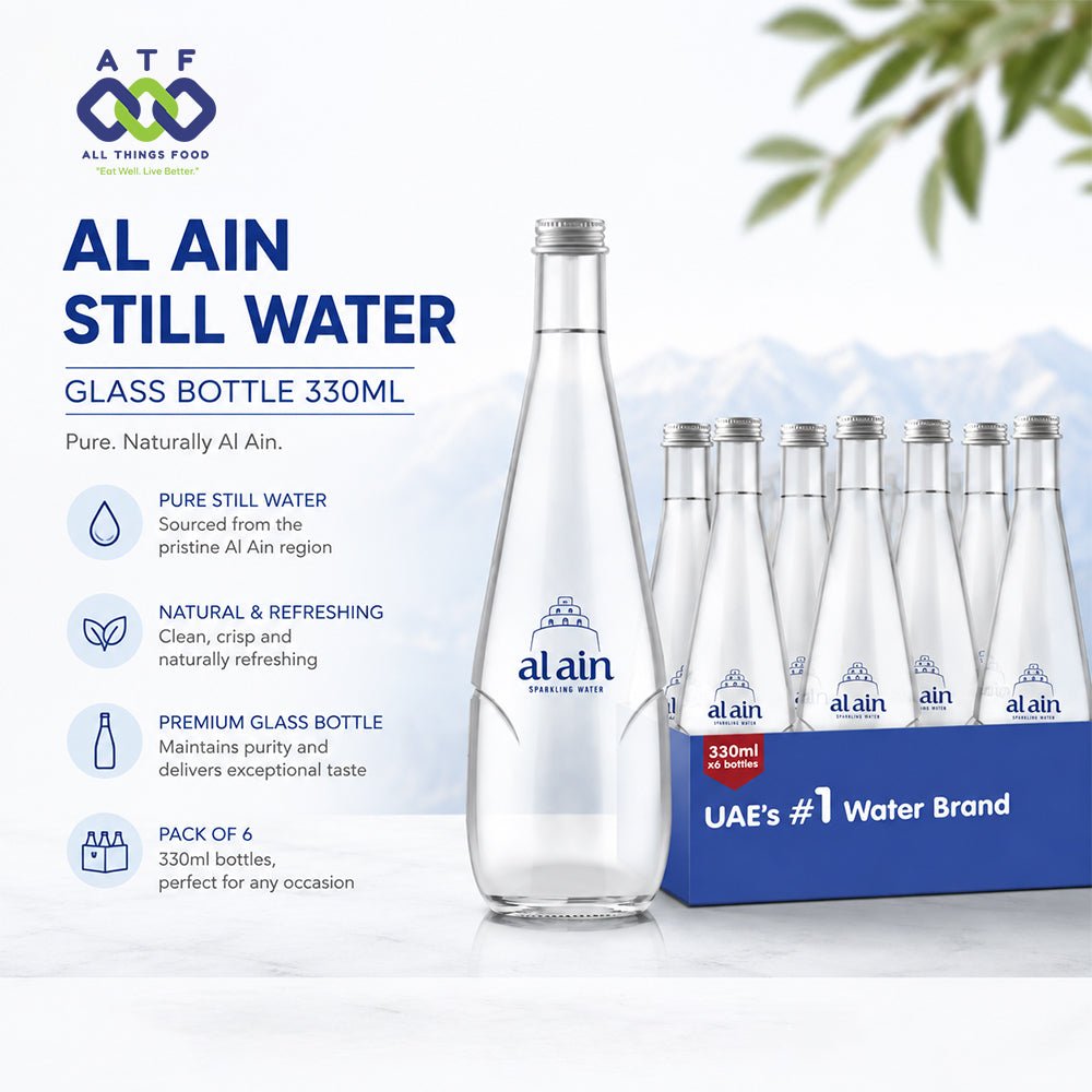 Al Ain Still Water Glass Bottle 330ML Pack of 6 - SNH Packing