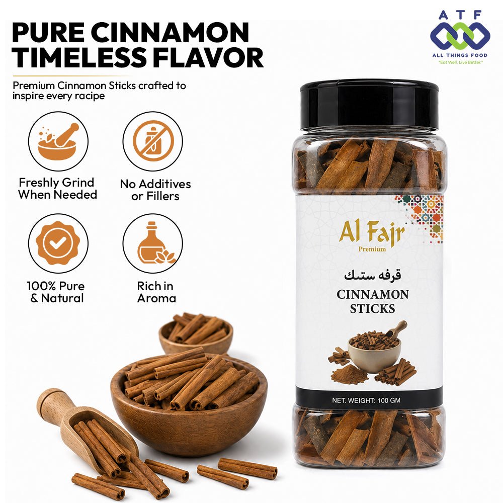Al Fajr Cinnamon Sticks 100g Whole Cinnamon Spice for Cooking - SNH Packing