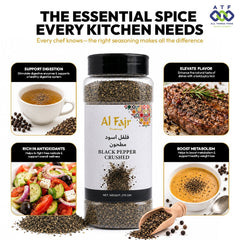 Al Fajr Crushed Black Pepper 270G Premium Cracked Pepper Spice - SNH Packing