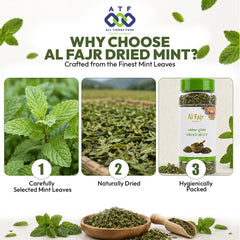 Al Fajr Dried Mint 70g Aromatic Mint Herb for Cooking - SNH Packing