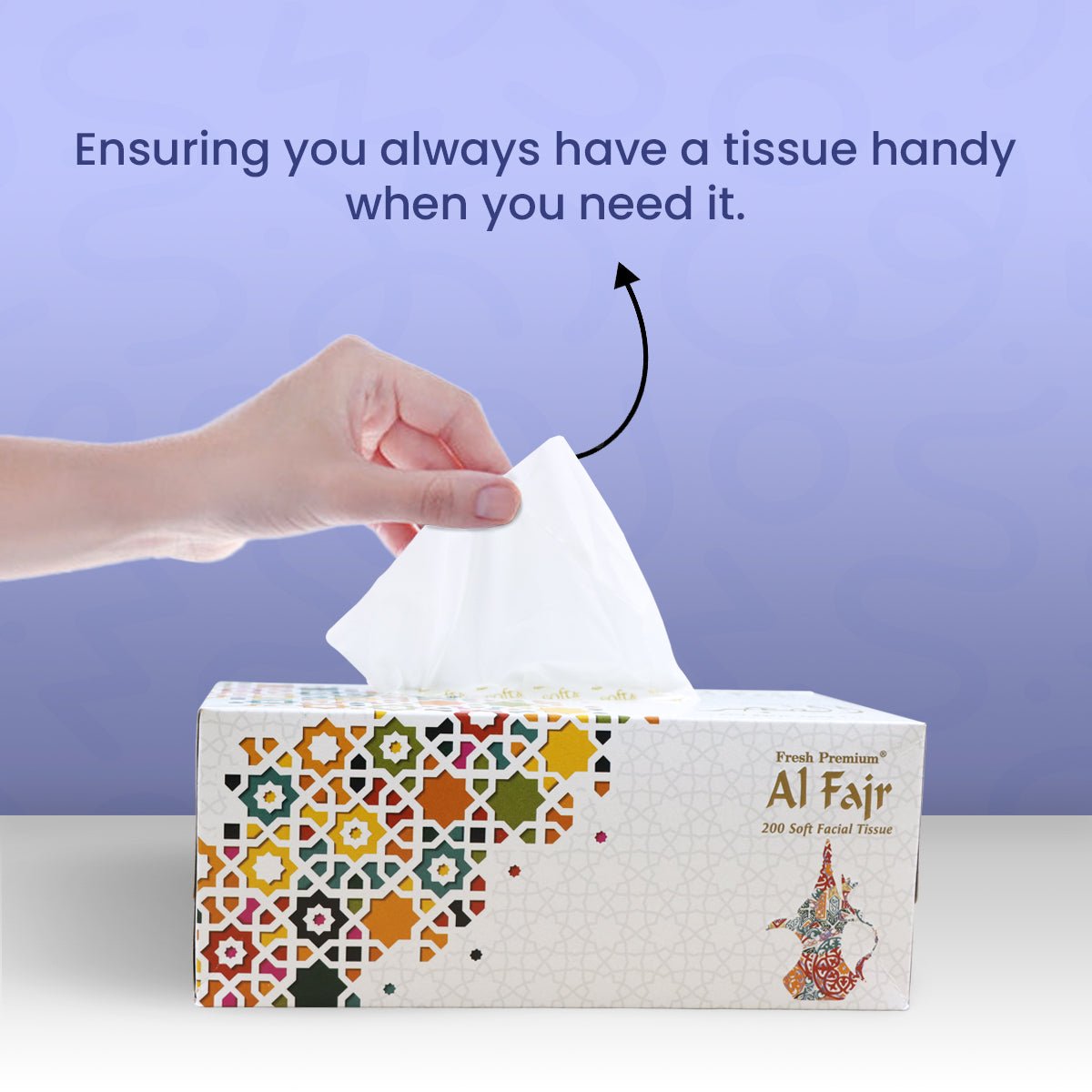 Al Fajr Facial Tissue – 200 Sheets | 2 - Ply Soft & Strong | Buy 8 Get 2 Free - SNH Packing