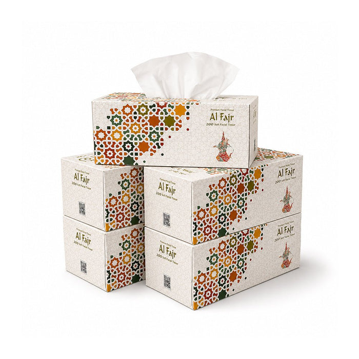 Al Fajr Facial Tissue 200 Sheets 2 Ply 30 Boxes Bulk Pack