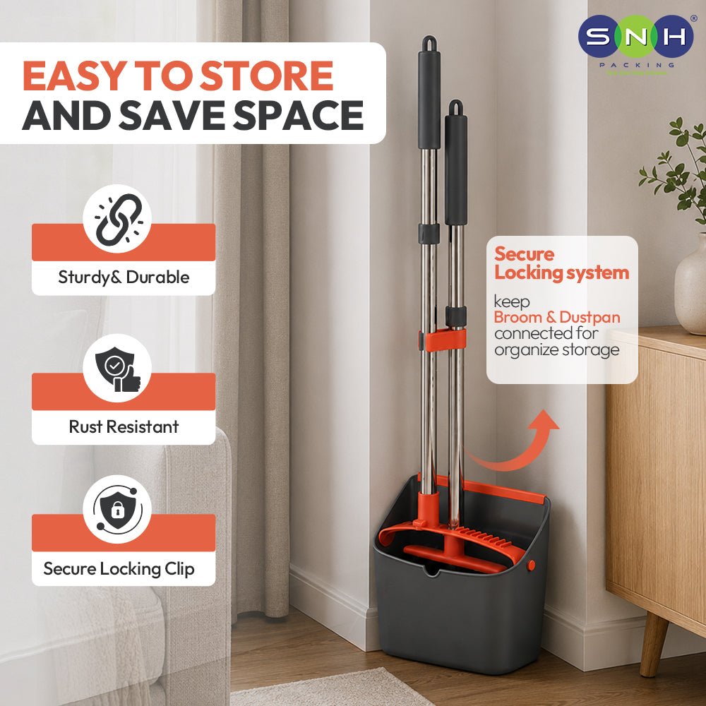 Al Fajr Heavy Duty Broom Dustpan Set Stainless Steel Handle - SNH Packing