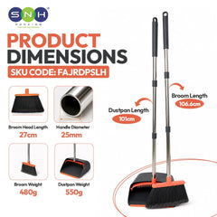 Al Fajr Heavy Duty Broom Dustpan Set Stainless Steel Handle - SNH Packing