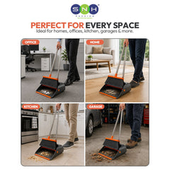 Al Fajr Heavy Duty Broom Dustpan Set Stainless Steel Handle - SNH Packing
