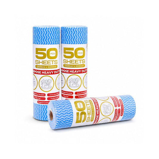 Al Fajr J Cloth Roll Blue 25x30cm 50 Pieces Reusable Cleaning Cloth - SNH Packing