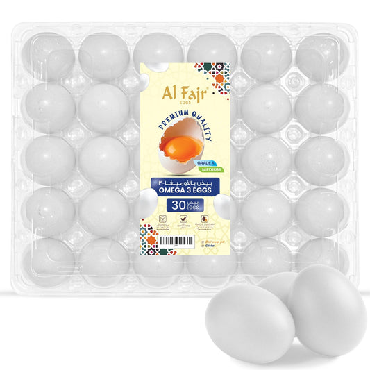 Al Fajr Omega 3 Eggs Medium 30pcs Tray - SNH Packing