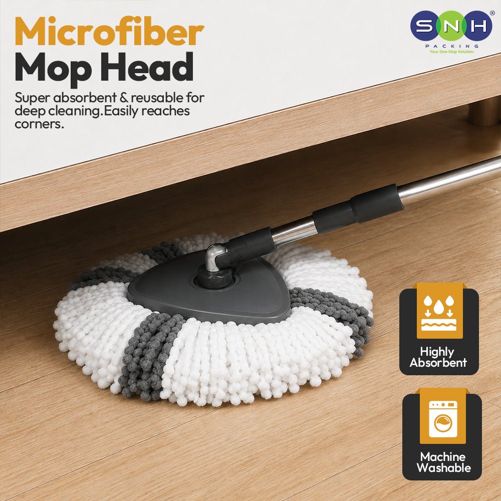 Al Fajr Premium 360 Spin Mop Bucket Set Stainless Steel Wringer - SNH Packing