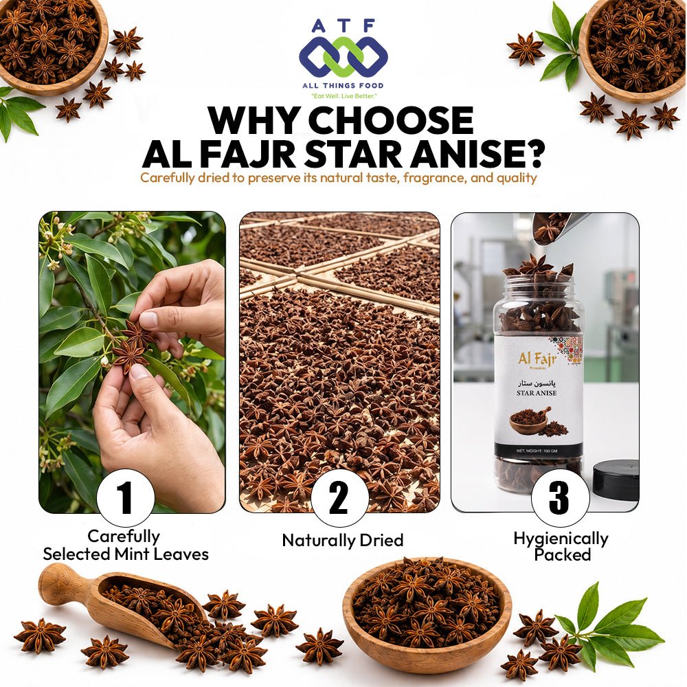 Al Fajr Star Anise 100g Whole Star Anise Spice for Cooking - SNH Packing