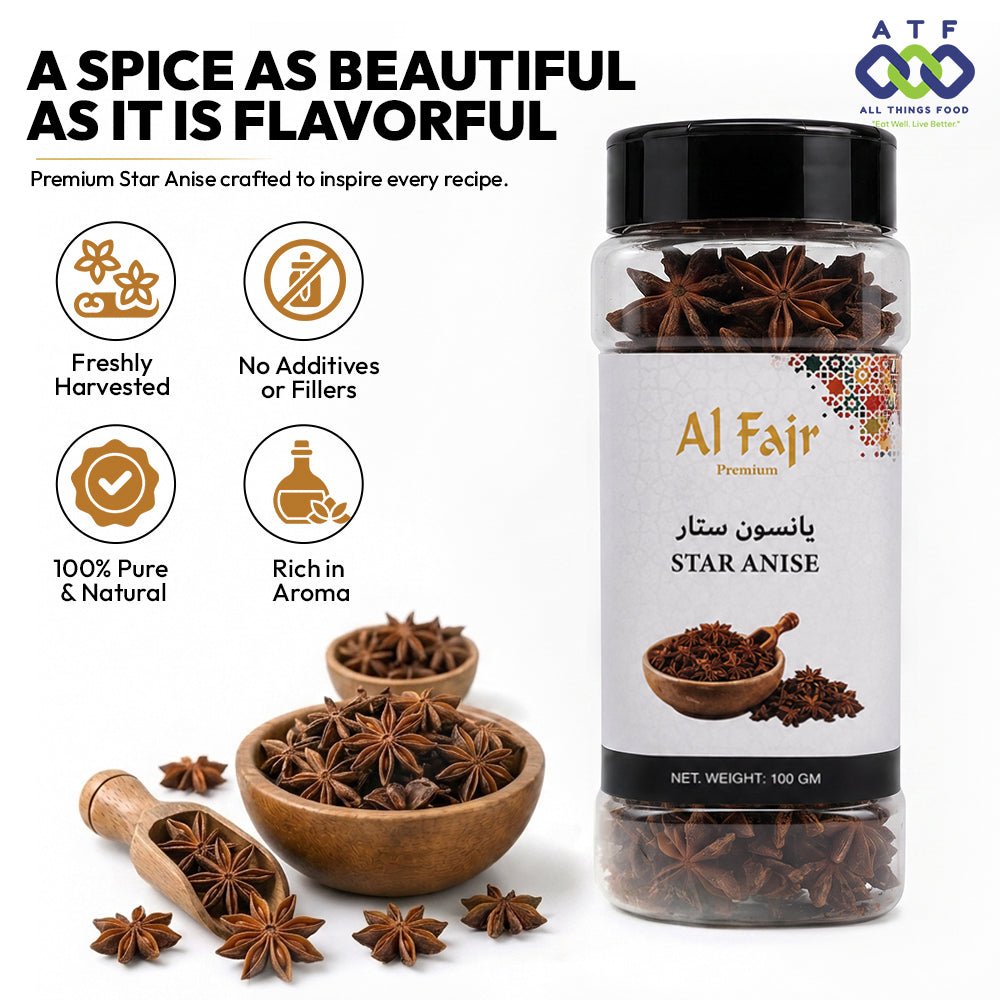 Al Fajr Star Anise 100g Whole Star Anise Spice for Cooking - SNH Packing
