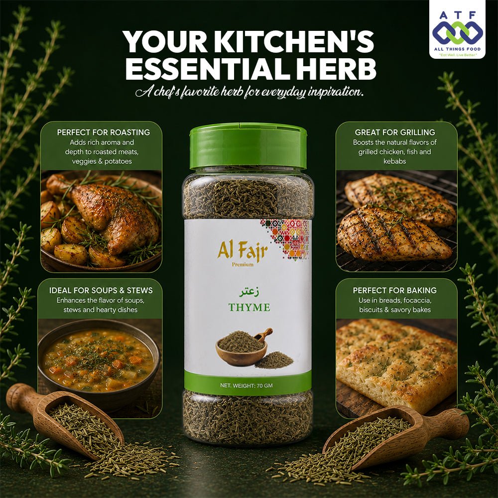 Al Fajr Thyme 70g Dried Thyme Herb for Cooking and Seasoning - SNH Packing