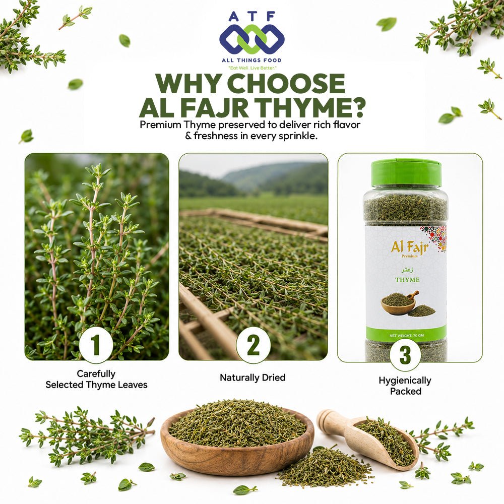 Al Fajr Thyme 70g Dried Thyme Herb for Cooking and Seasoning - SNH Packing