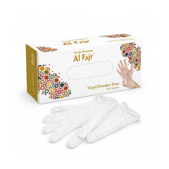 Al Fajr Vinyl Gloves Powder Free 100 PCS Pack Black White - SNH Packing