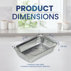 Aluminium Food Containers with Paper Lids 420ML to 1850ML - SNH Packing