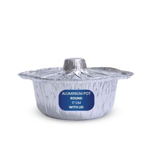 Aluminium Round Pots with Lids Durable & Strong - SNH Packing