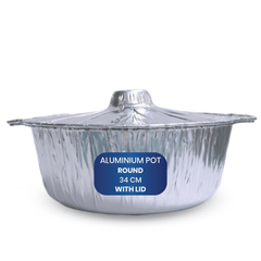 Aluminium Round Pots with Lids Durable & Strong - SNH Packing