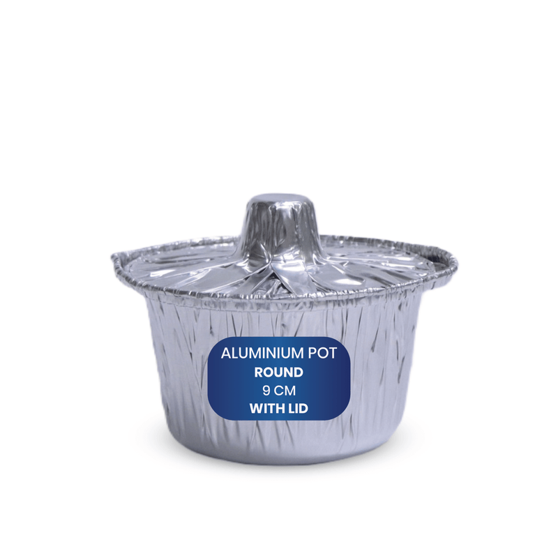 Aluminium Round Pots with Lids  Durable & Strong