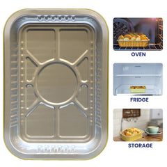 Aluminum Golden Food Containers with PP Lids 320ML to 930ML - SNH Packing