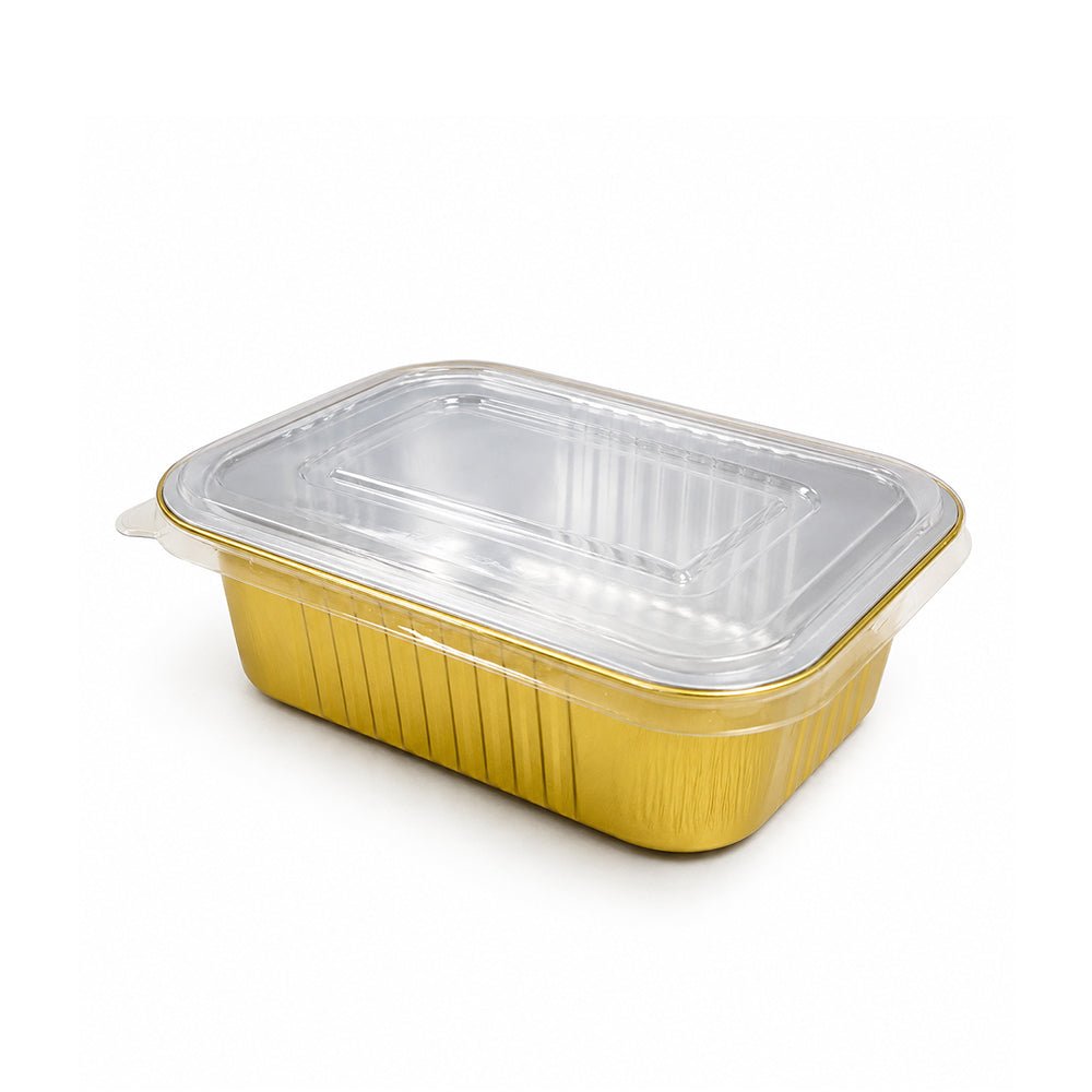 Aluminum Golden Food Containers with PP Lids 320ML to 930ML - SNH Packing