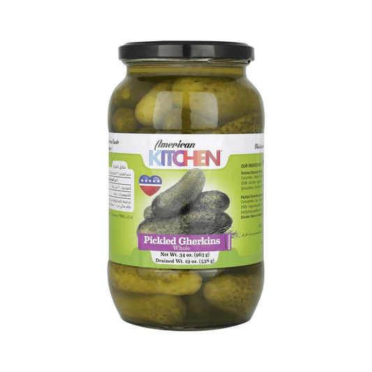 AMERICAN KITCHEN PICKLED GHERKINS WHOLE, 12 X 34OZ (963 GM) - SNHÂ Packing