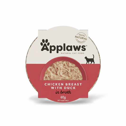 Applaws Chicken Breast with Duck in Broth Wet Cat Food 60g Pot - SNH Packing