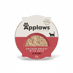 Applaws Chicken Breast with Duck in Broth Wet Cat Food 60g Pot - SNH Packing