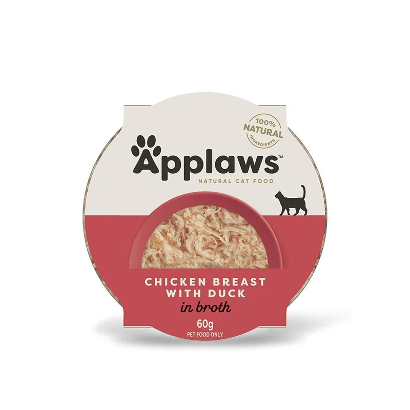 Applaws Chicken Breast with Duck in Broth Wet Cat Food 60g Pot - SNH Packing