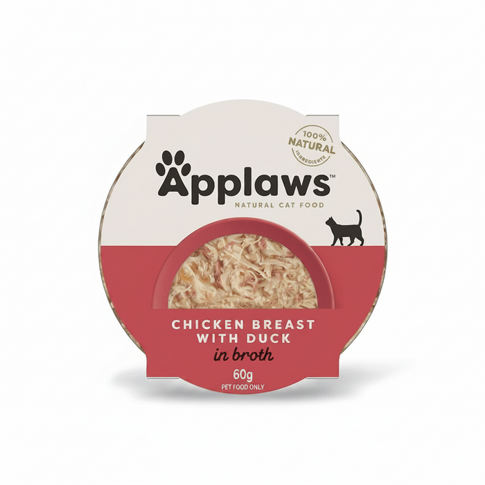 Applaws Chicken Breast with Duck in Broth Wet Cat Food 60g Pot
