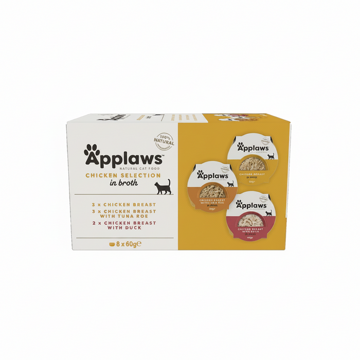 Applaws Chicken Selection in Broth Adult Wet Cat Food 8 x 60g Pot