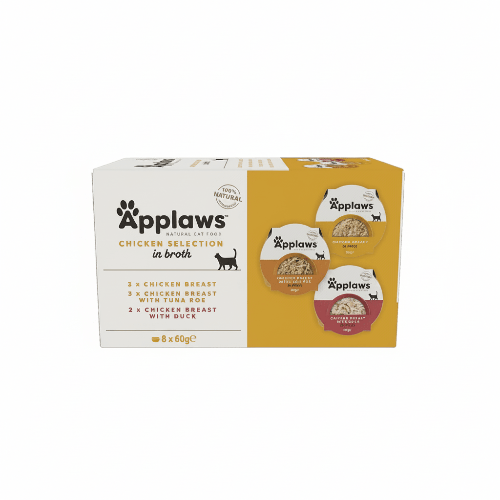 Applaws Chicken Selection in Broth Adult Wet Cat Food 8 x 60g Pot - SNH Packing