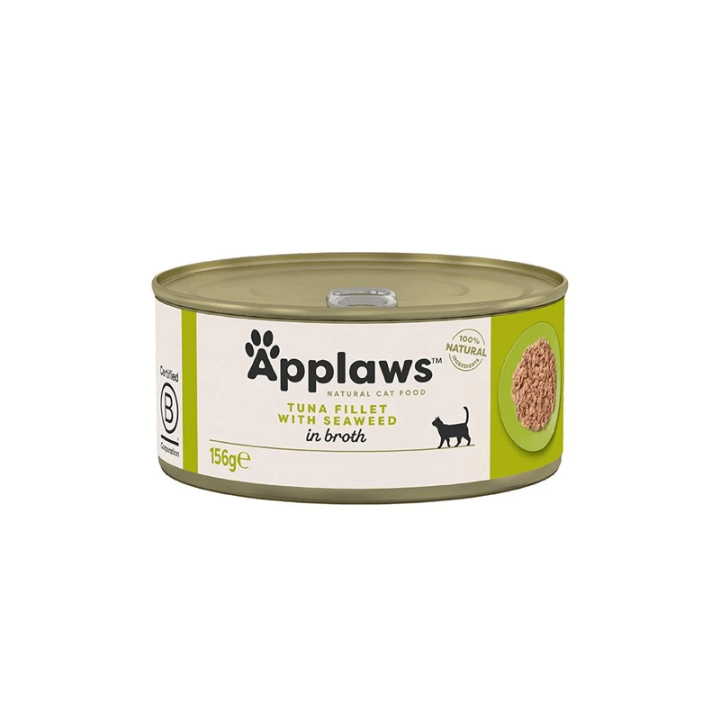 Applaws Tuna Fillet with Seaweed in Broth Wet Cat Food Tin 156g - SNH Packing